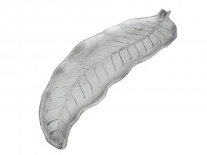 Holz-Schale Blatt 50x16cm silber · 2030-11