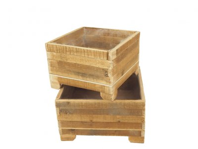 Holz-Kiste Nature Set2 30x30+25x25cm · 2325-10