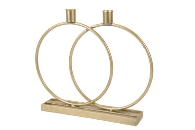 Metall-Kerzenhalter Ring x2 hellgold · 270892036227
