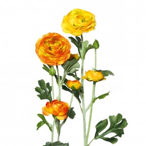 12 x Rose mit Blattwerk creme//gelb Kunstblumen Seidenblumen