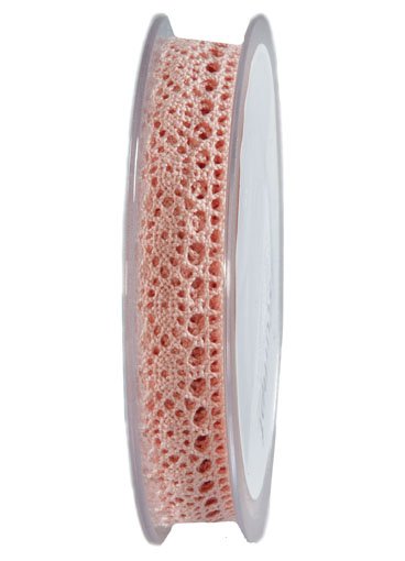 Klöppelspitze Baumwolle 15mm X 27m - Häkelspitze Für Näharbeiten In Hellrosa