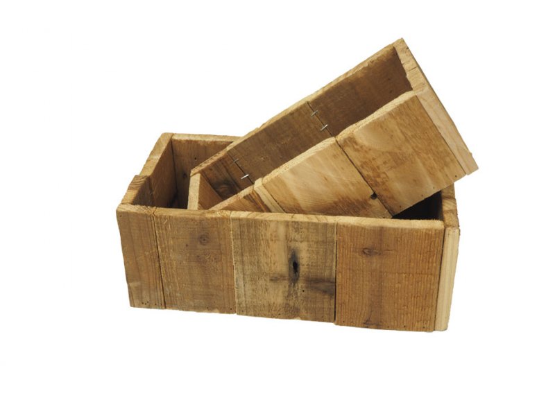 Holz-Kiste rechteckig Set2 32+27cm · 2216-13