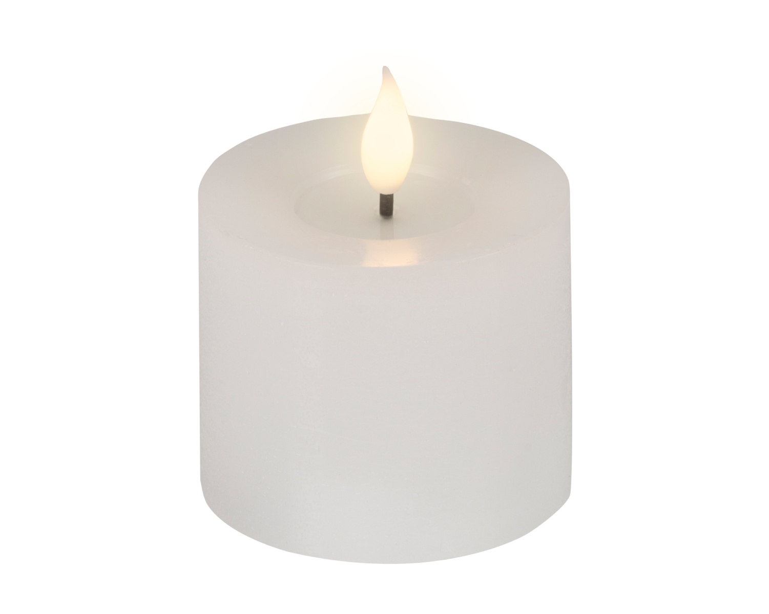 LED-Kerze wachs H7,5 D9,5cm weiß/warmweiß · 480440