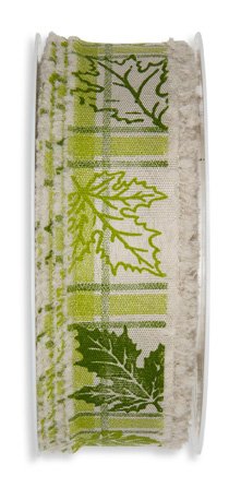 Band Karo/Blätter 35mm grün · 91935348