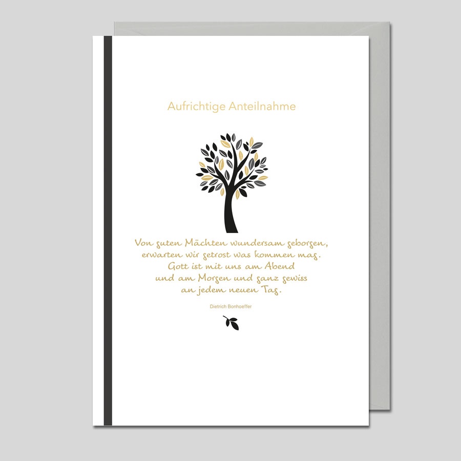Kondolenzbuch ‚Aufrichtige Anteilnahme‘ Baum Grau Schwarz 21 x 21 cm, 144 Seiten weißes Papier blanko Trost Trauer Kondolenzbuch ‚Aufrichtige Anteilnahme‘ Baum Grau Schwarz 21 x 21 cm, 144 Seiten weißes Papier blanko Trost Trauer