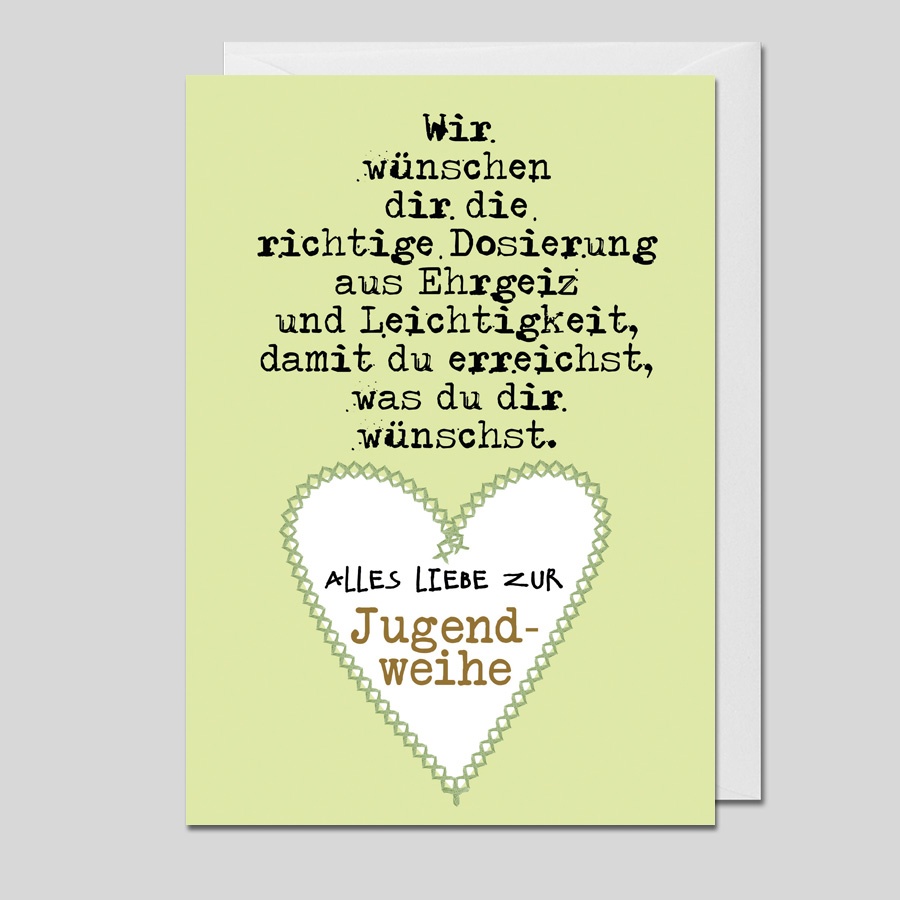 Karte Jugendweihe grün · UK-34123