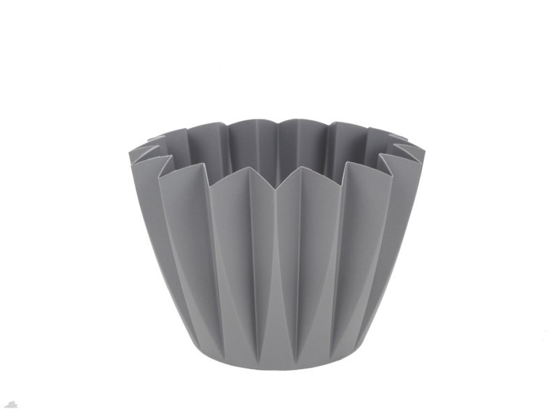 20 Stück Kunststoff-Übertöpfe Adonis – Weiß, 14 Cm Durchmesser, Zickzack-Design